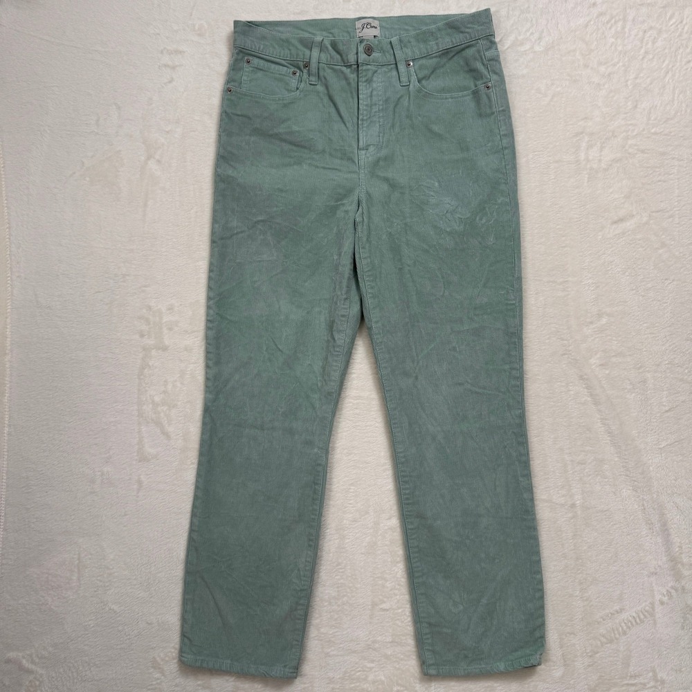 J.Crew Corduroy Pants Womens 31 Sage Green Vintage Slim Straight Re-Imagined